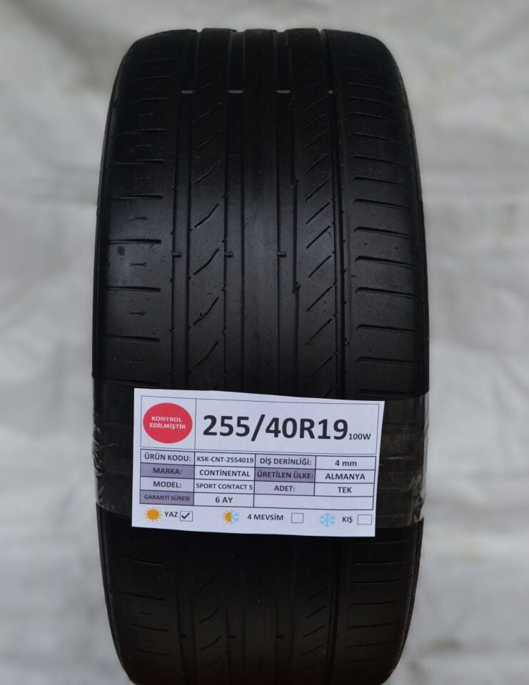 Continental 255/40 R19 Sport Contact 5 100W Yaz 2. El Lastik