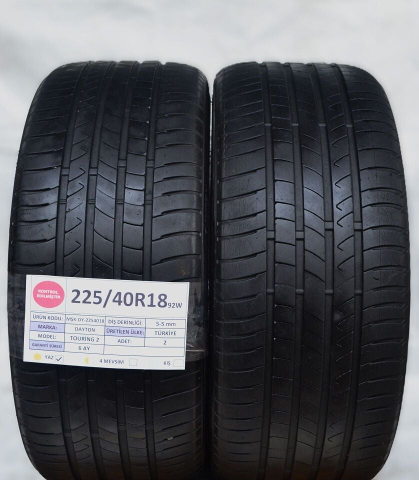 Dayton 225/40 R18 Touring 2 92W Yaz 2. El Lastik Çift