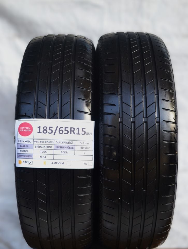 Bridgestone 185/65R15 88H T005 2.El Çift Çıkma Yaz Lastiği 2023