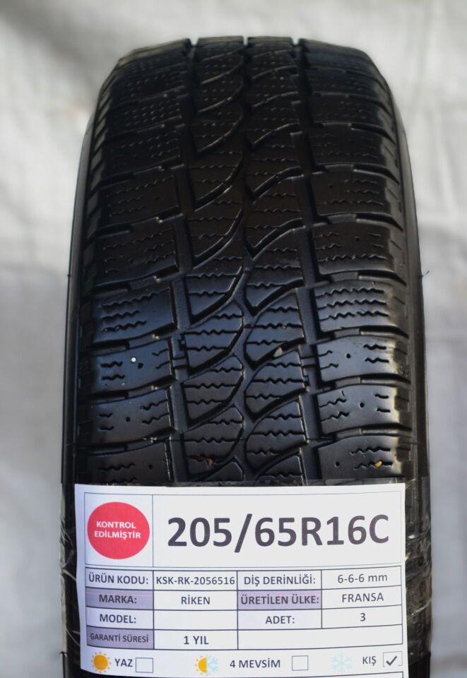 Riken 205/65 R16C 107/105R Kış 2. El Lastik