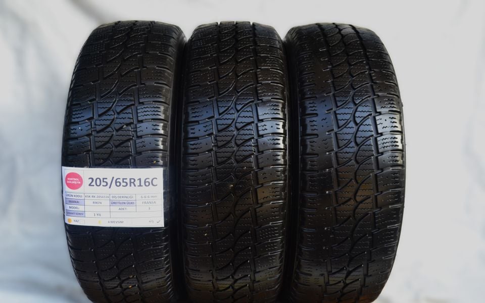 Riken 205/65R16 C 107/105R 2.El 3 Adet Çıkma Kış Lastiği