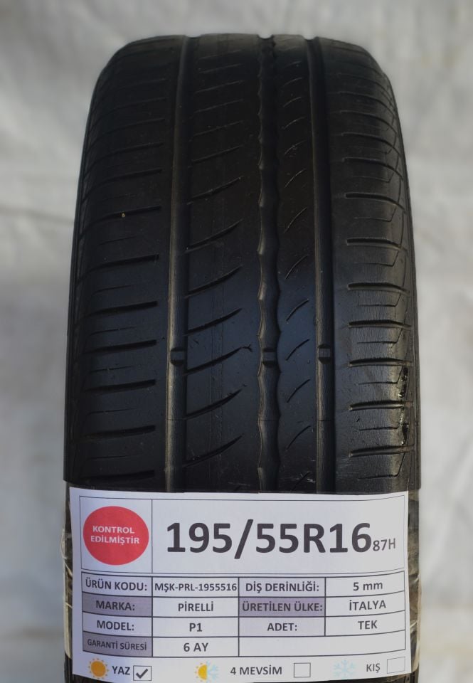 Pirelli 195/55R16 87H P1 2.El Tek Yaz Lastiği 