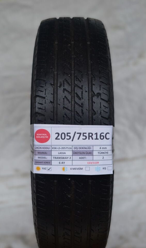 Lassa 205/75 R16C Transway 2 113/111R Yaz 2. El Lastik