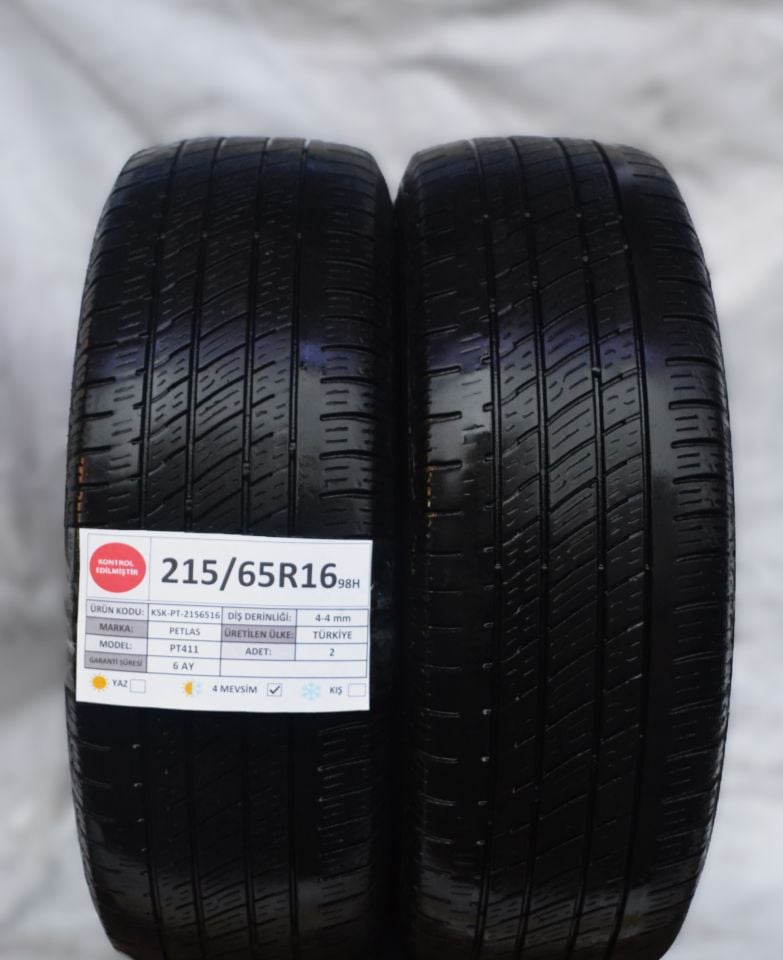Petlas 215/65R16 98H PT411 2.El Çift Dört Mevsim Lastik 2024 
