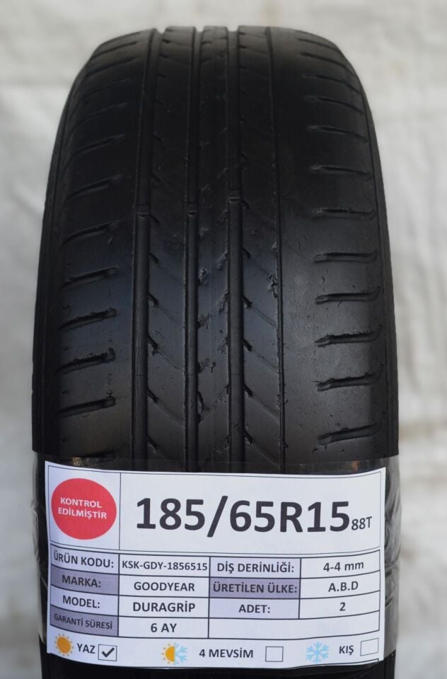 Goodyear 185/65 R15 Duragrip 88T Yaz 2. El Lastik Çift