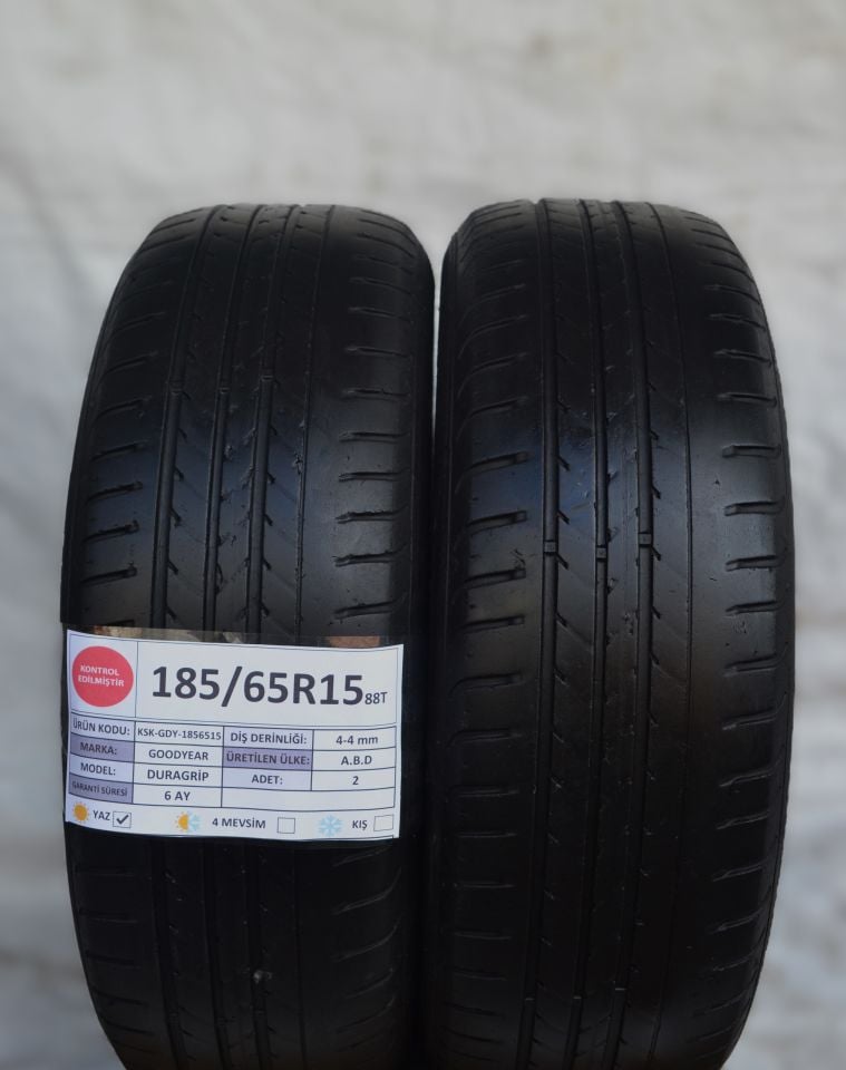 Goodyear 185/65R15 88T Duragrip 2.El Çift Yaz Lastiği 