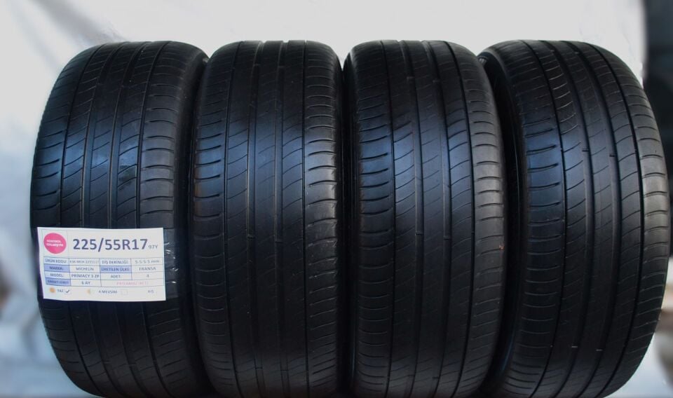 Michelin 225/55 R17 Primacy 3 ZP* 97Y RFT Yaz 2. El Lastik Takım