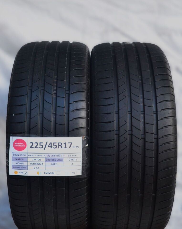Dayton 225/45 R17 Touring 2 91W Yaz 2. El Lastik Çift