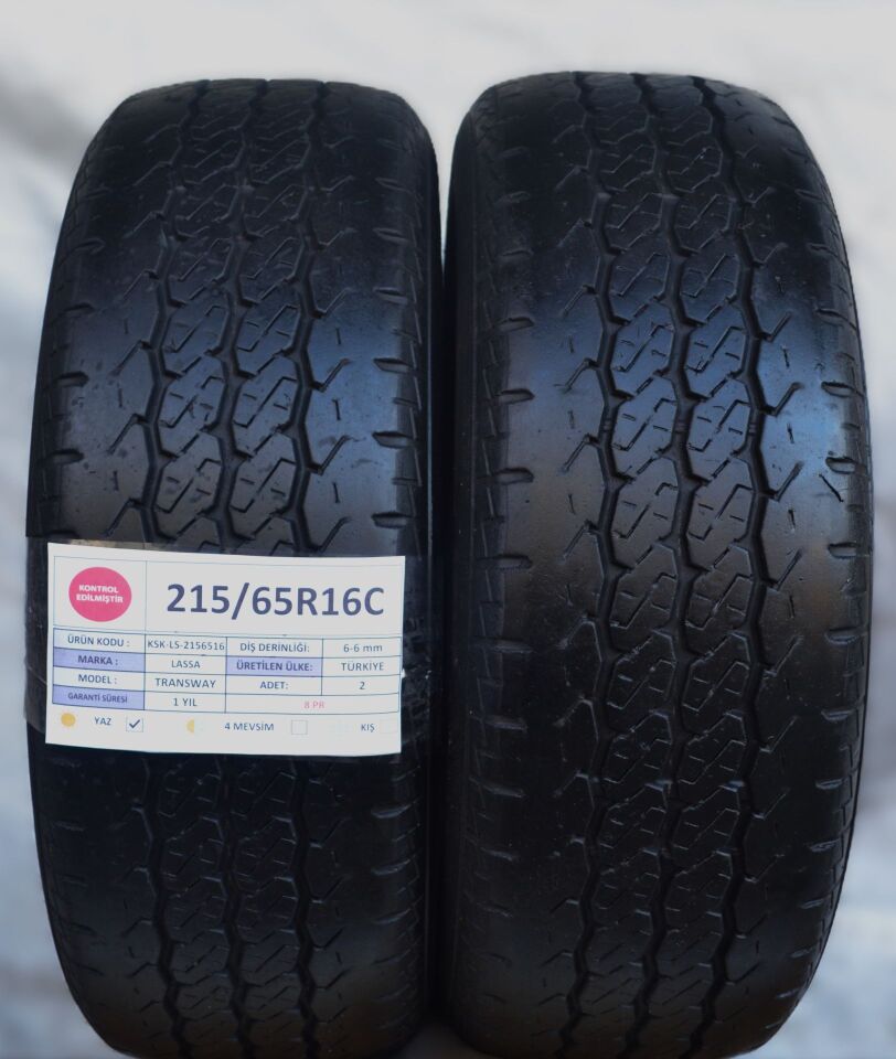 Lassa 215/65 R16C Transway 109/107R Yaz 2. El Lastik Çift