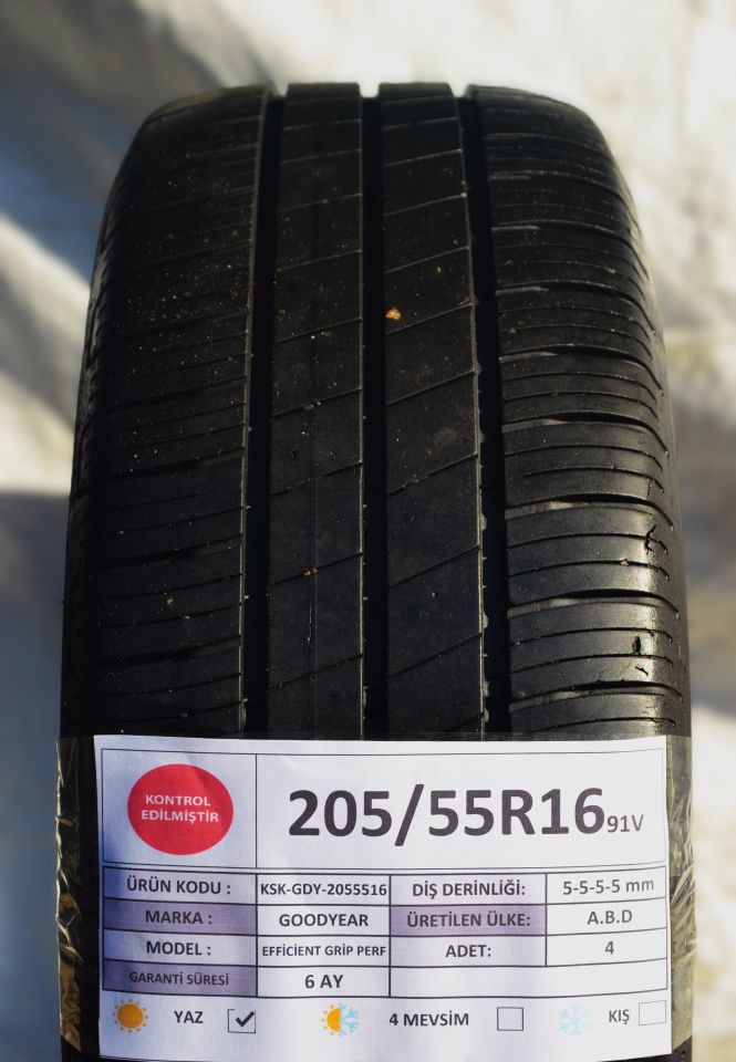 Goodyear 205/55R16 91V EfficientGrip Performans 2.El Takım Çıkma Yaz Lastiği 2021