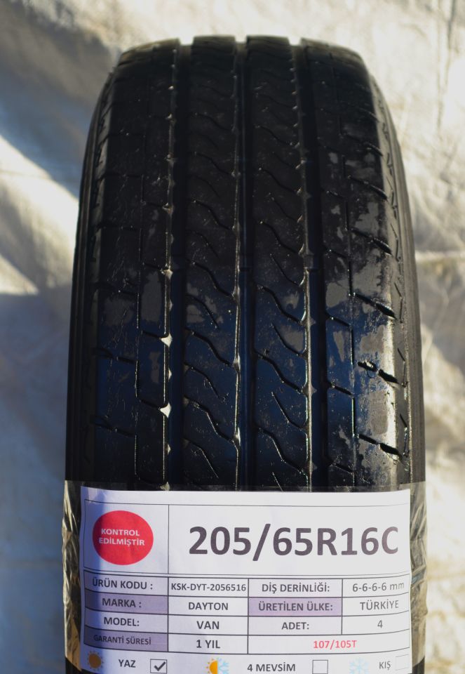 Dayton 205/65R16C 107/105T Van 2.El Takım Yaz Lastiği 2020