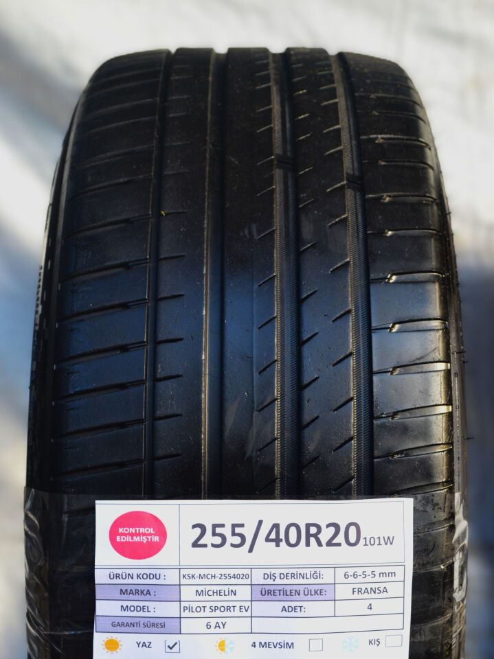 Michelin 255/40 R20 Pilot Sport EV 101W Yaz 2. El Lastik Takım