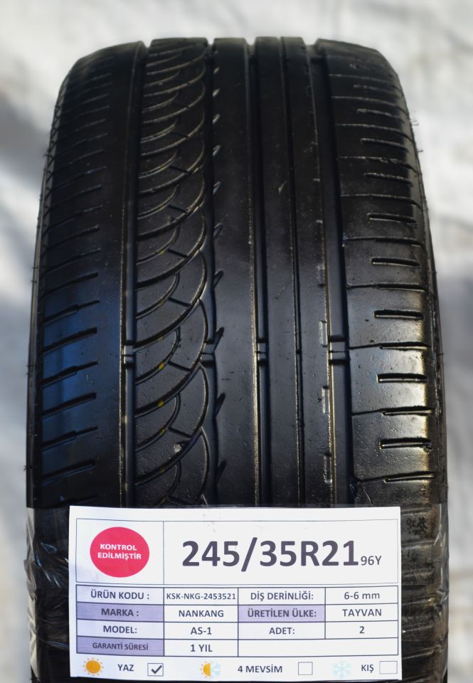 Nankang 245/35R21 96Y AS-1 2.El Çift Yaz Lastiği 2023 6mm