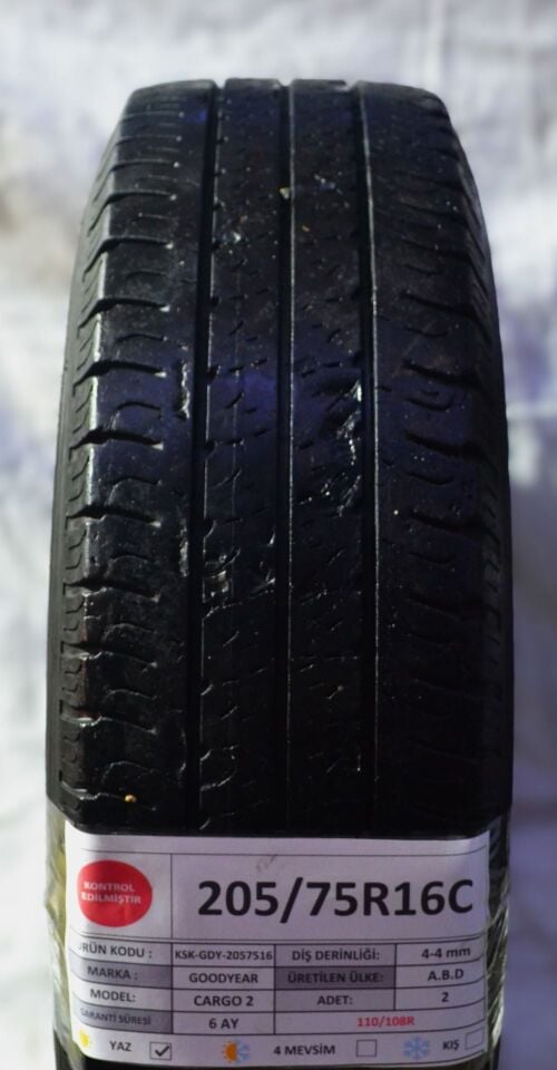 Goodyear 205/75 R16C Cargo 2 110/108R Yaz 2. El Lastik Çift