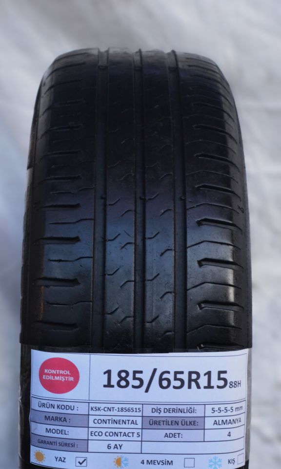 Continental 185/65R15 88H EcoContact 5 2.El Takım Yaz Lastiği 