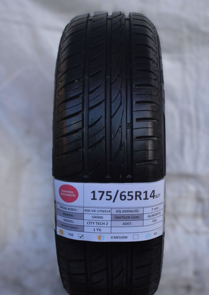 Viking 175/65R14 82T CityTech2 2.El Tek Yaz Lastiği 2023 7mm 