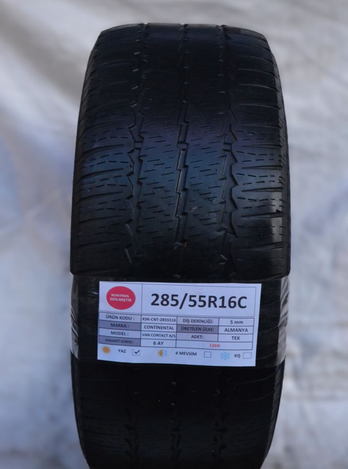 Continental 285/55R16C 126N VanContact A/S 2.El Tek Yaz Lastiği 2020 