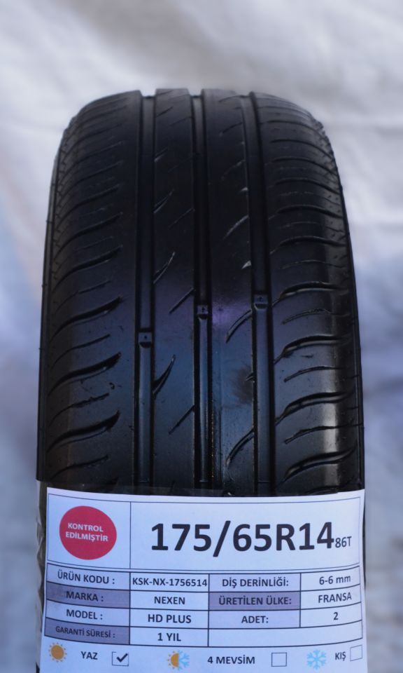 Nexen 175/65R14 86T HD Plus 2.El Çift Yaz Lastiği 2020 6mm 