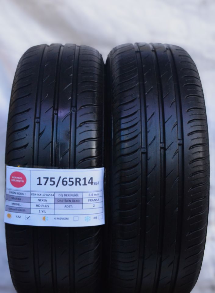 Nexen 175/65R14 86T HD Plus 2.El Çift Yaz Lastiği 2020 6mm 