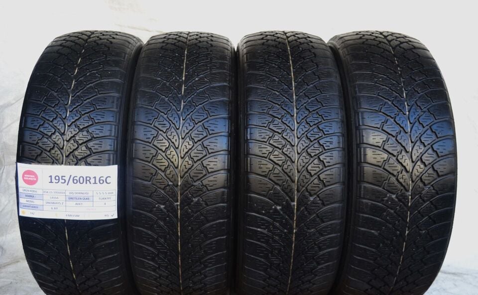 Lassa 195/60 R16C Snoways 2 99/97T Kış 2. El Lastik Takım