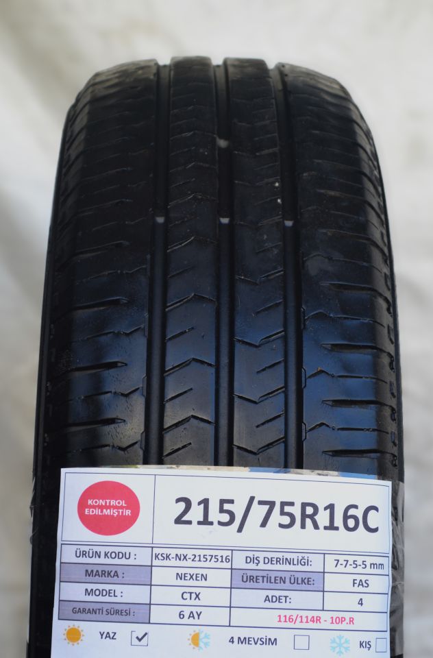 Nexen 215/75R16C CTX 116/114R 10 P.R 2.El Takım Çıkma Yaz Lastiği 