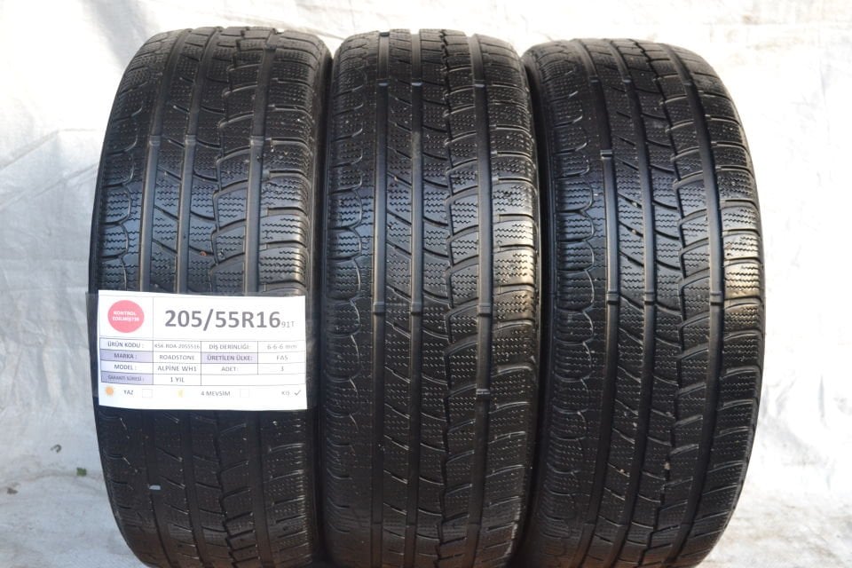 Roadstone 205/55R16 91T AlpineWh1 2.El 3Adet Kış Lastiği 