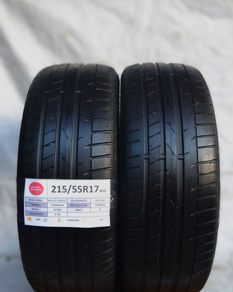 Starmaxx 215/55R17 98W ST760 2.El Çift Yaz Lastiği 6mm 2022