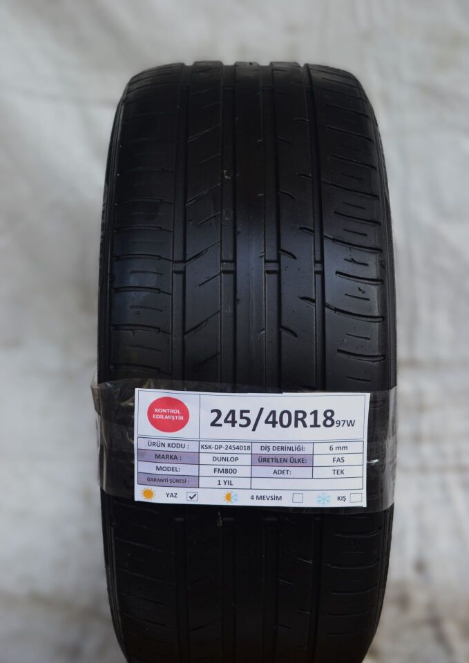 Dunlop 245/40 R18 FM 800 97W Yaz 2. El Lastik