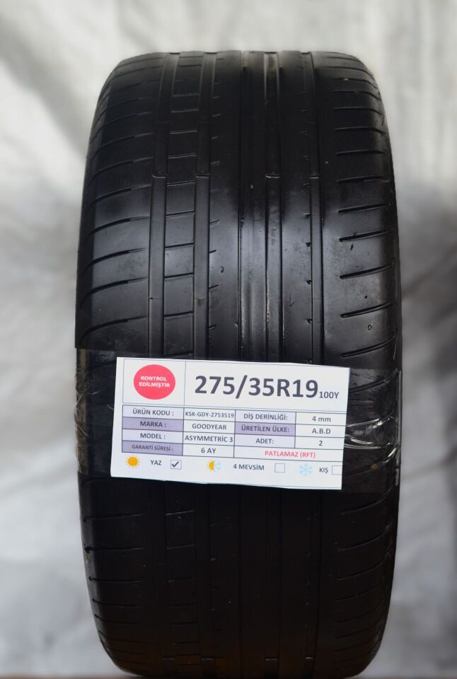 Michelin 275/35 R19 Primacy 3 ZP 100Y RFT Yaz 2. El Lastik