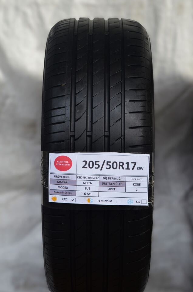 Nexen 205/50R17 89V SU1 2.El Çift Çıkma Yaz Lastiği 5mm 2022