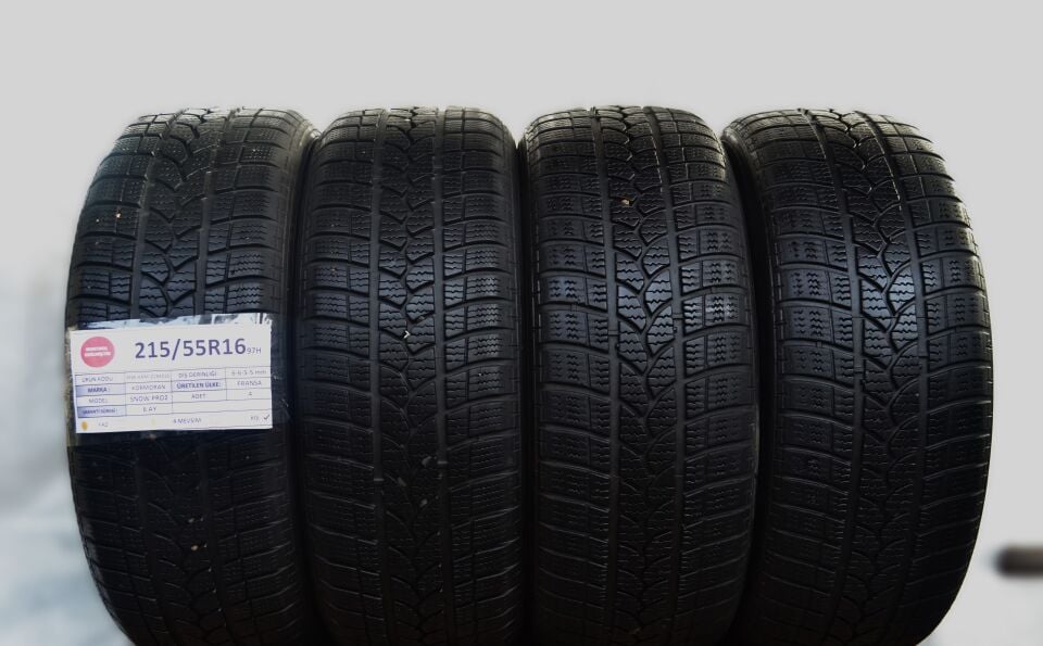 Kormoran 215/55R16 97H SnowPro2 2.El Takım Çıkma Kış Lastiği 2017 6-5mm