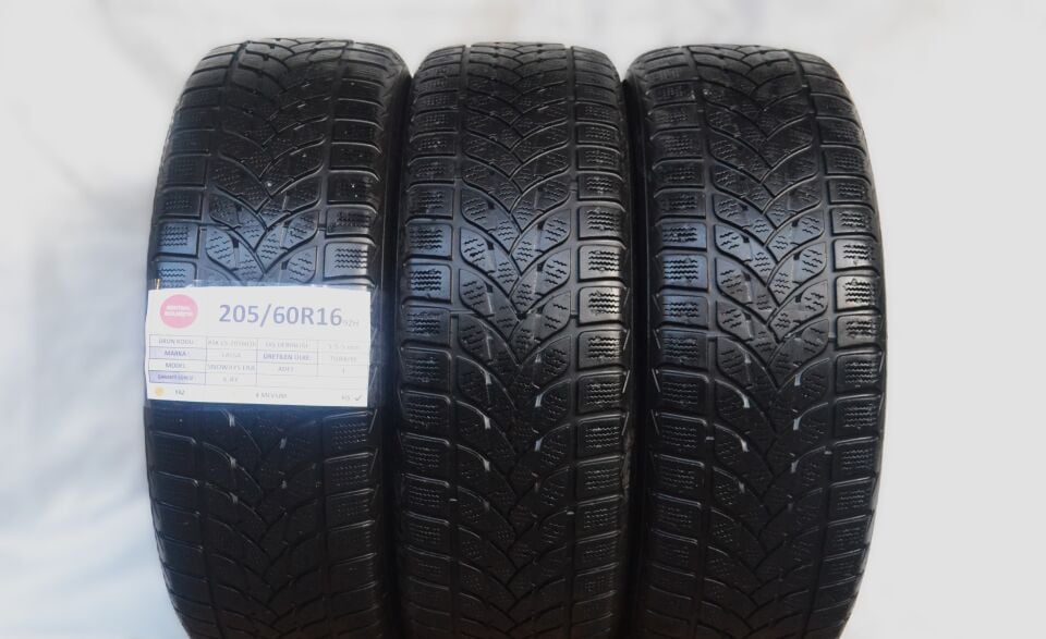 Lassa 205/60R16 92H SnowaysEra 2.El 3 Adet Kış Lastiği 