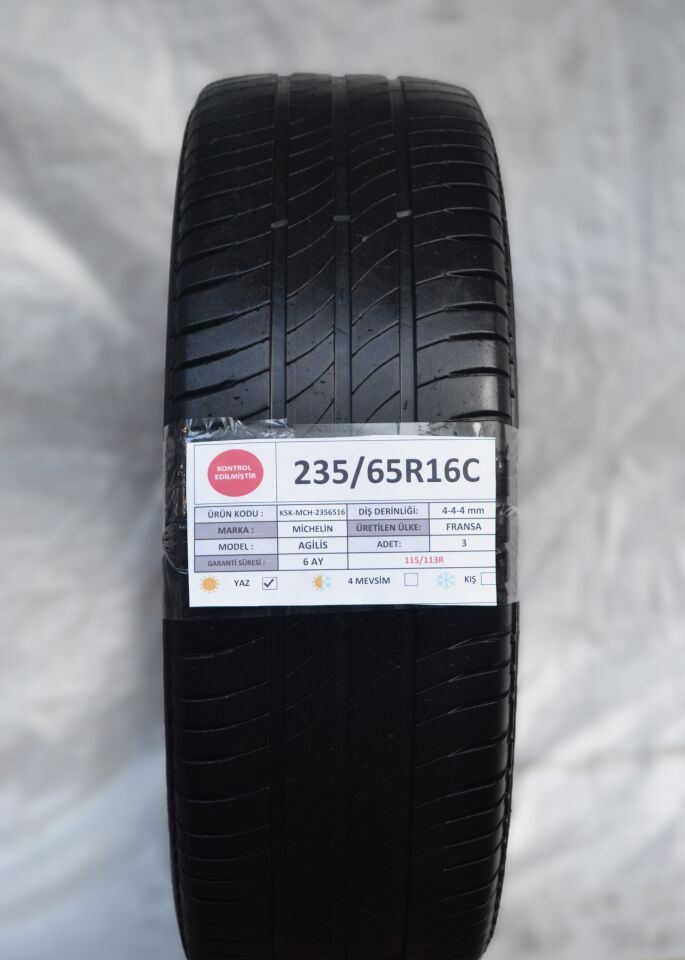 Michelin 205/65R16C 103/101H Agilis 2.El Tek Yaz Lastiği 6mm 2017