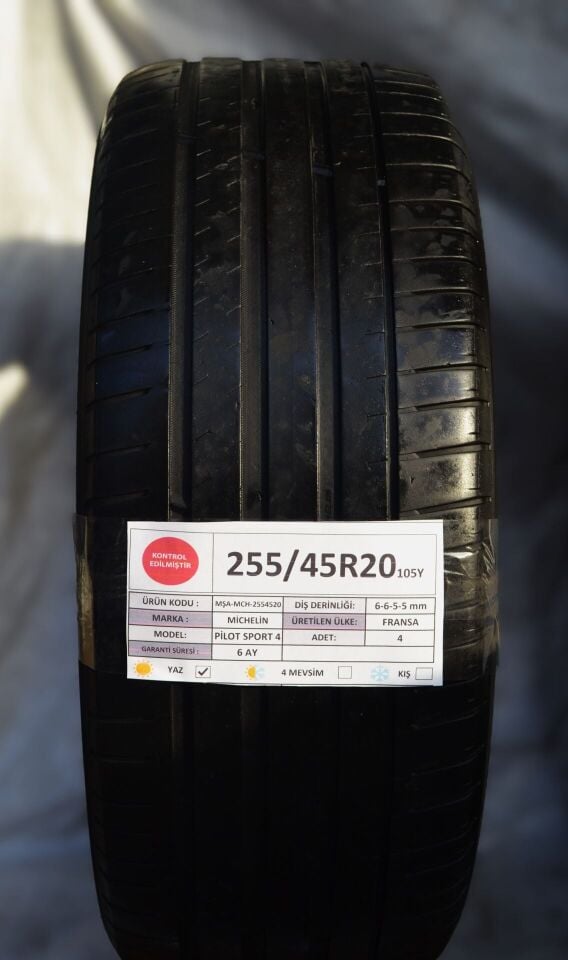 Michelin 255/45 R20 Pilot Sport 4 105Y Yaz 2. El Lastik Takım