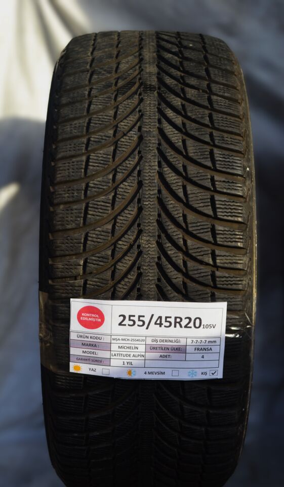Michelin 255/45R20 105V Latitude Alpin 2.El Takım Kış Lastiği 7mm 2019