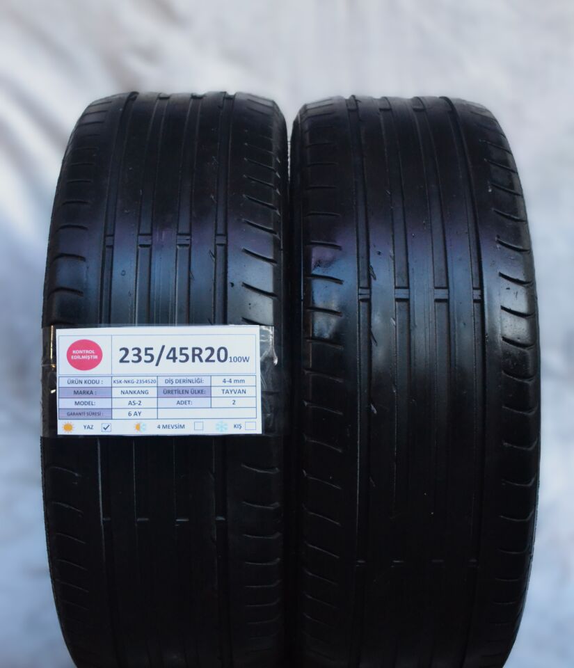 Nankang 235/45R20 100W AS2 2.El Çift Yaz Lastiği 2024 4mm
