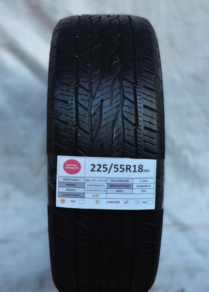 Continental 225/55R18 98V CrossContact LX2 2.El Tek Dört Mevsim Lastik 2020 5mm