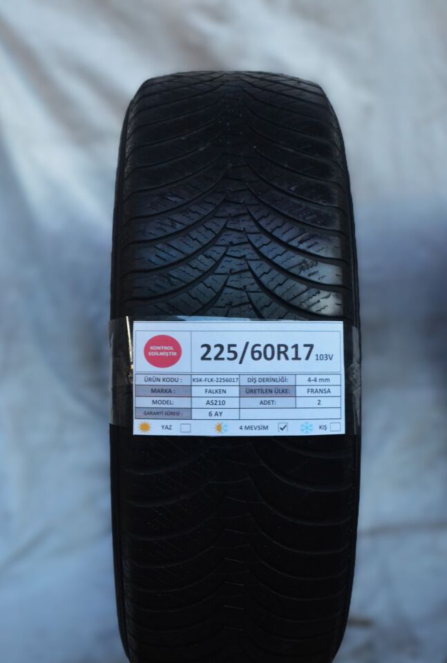 Falken 225/60R17 103V AS210 2.El Çift Dört Mevsim Lastik 2020