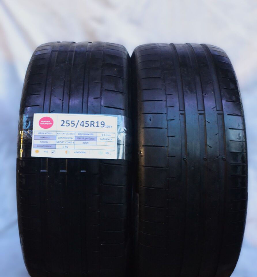 Continental 255/45 R19 Sport Contact 6 104Y Yaz 2. El Lastik Çift