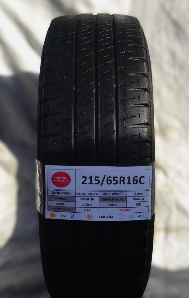 Michelin 215/65R16C 109/107T Agilis 2.El Tek Yaz Lastiği