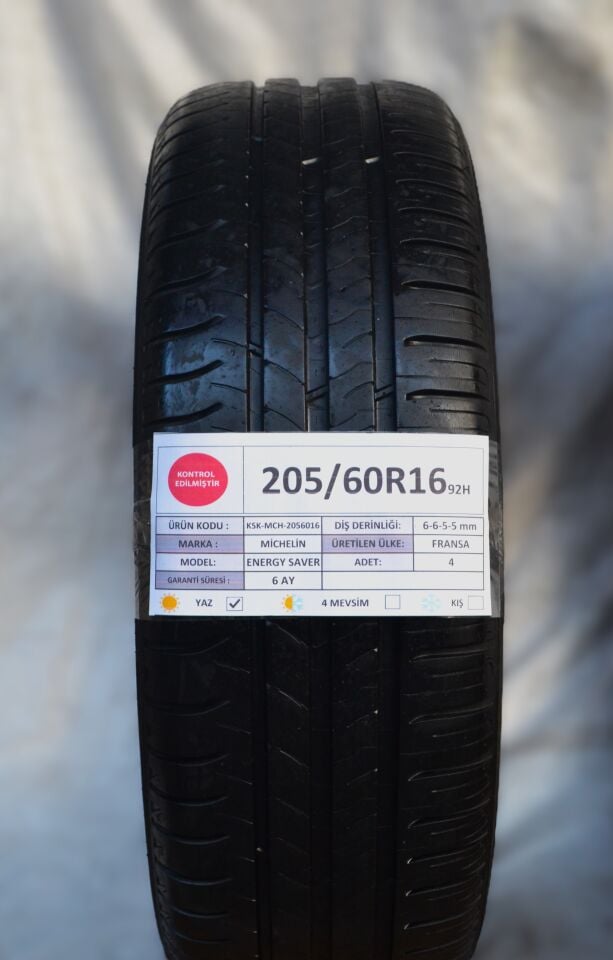 Michelin 205/60R16 96H Energy Saver 2.El Yaz Lastiği