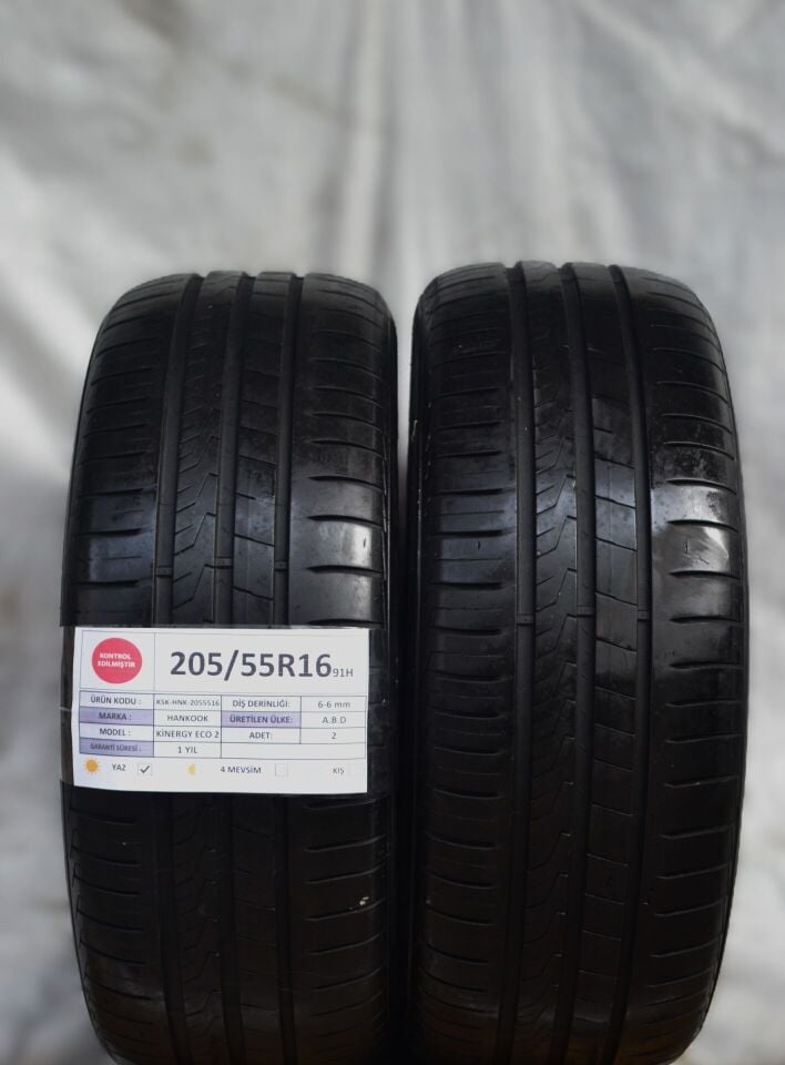 Hankook 205/55 R16 Kinergy Eco 2 91H Yaz 2. El Lastik Çift