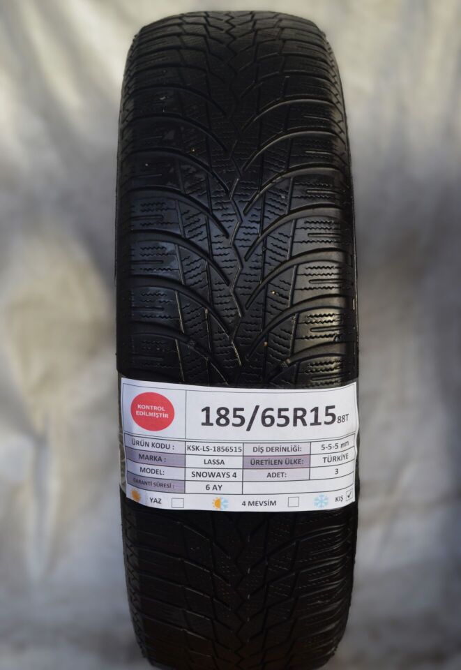Lassa 185/65 R15 Snoways 4 88T Kış 2. El Lastik