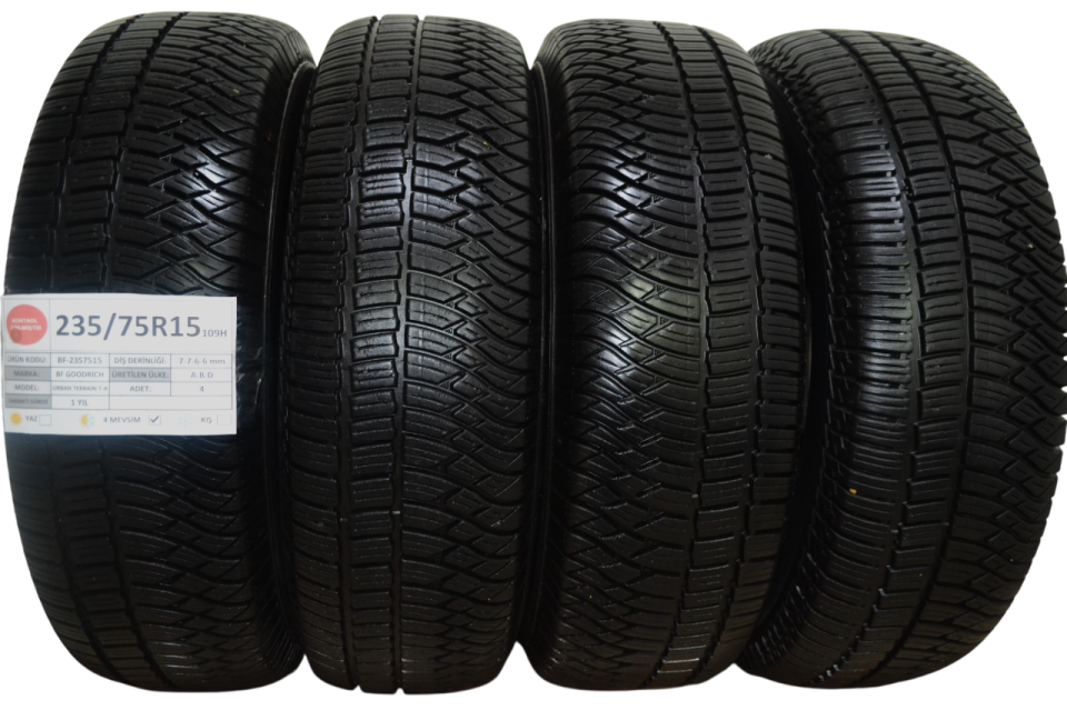 BFGoodrich 235/75 R15 Urban Terrain T/A 109H Dört Mevsim 2. El Lastik Takım