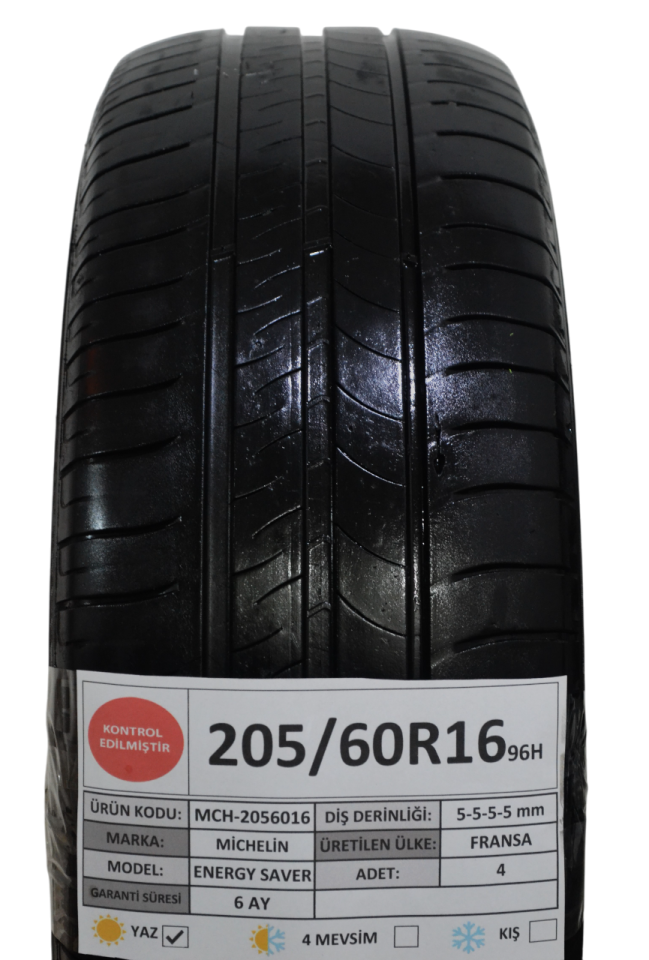Michelin 205/60R16 96H Energy Saver 2.El Yaz Lastiği