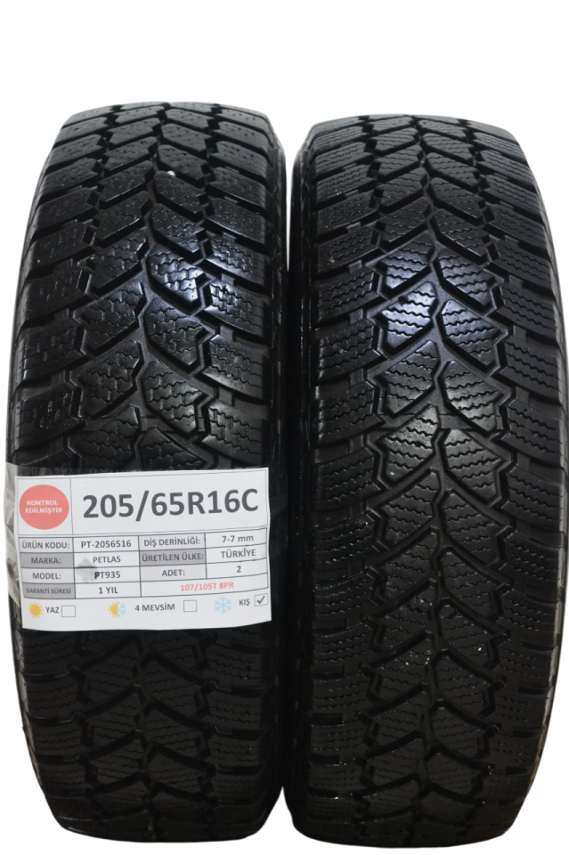 Petlas 205/65R16 C 107/105T 8PR PT935 2.El Çift Kış Lastiği