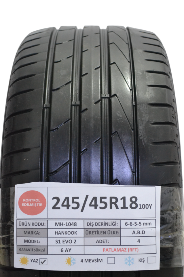 Hankook 245/45 R18 Ventus S 1 Evo 2 100Y RFT Yaz 2. El Lastik Takım
