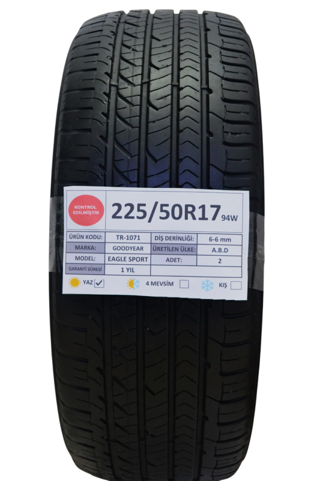Goodyear 225/50R17 94W Eagle Sport 2.El Çift Yaz Lastiği