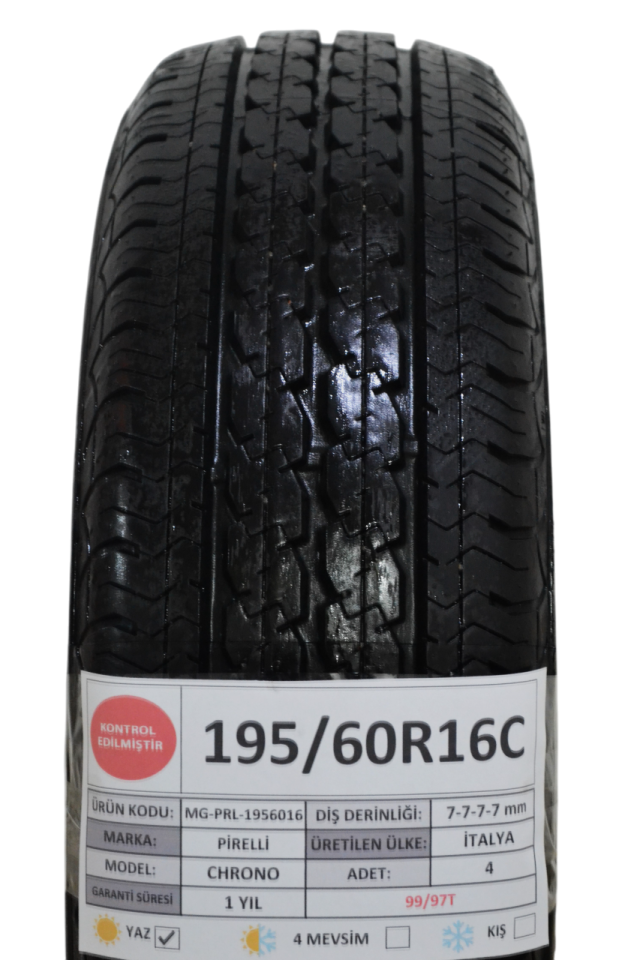 Pirelli 195/60R16C 99/97T Chrono Takım Yaz Lastiği