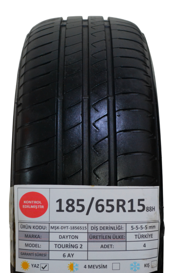 Dayton 185/65R15 88H Touring 2 2.El Yaz Lastiği Takım
